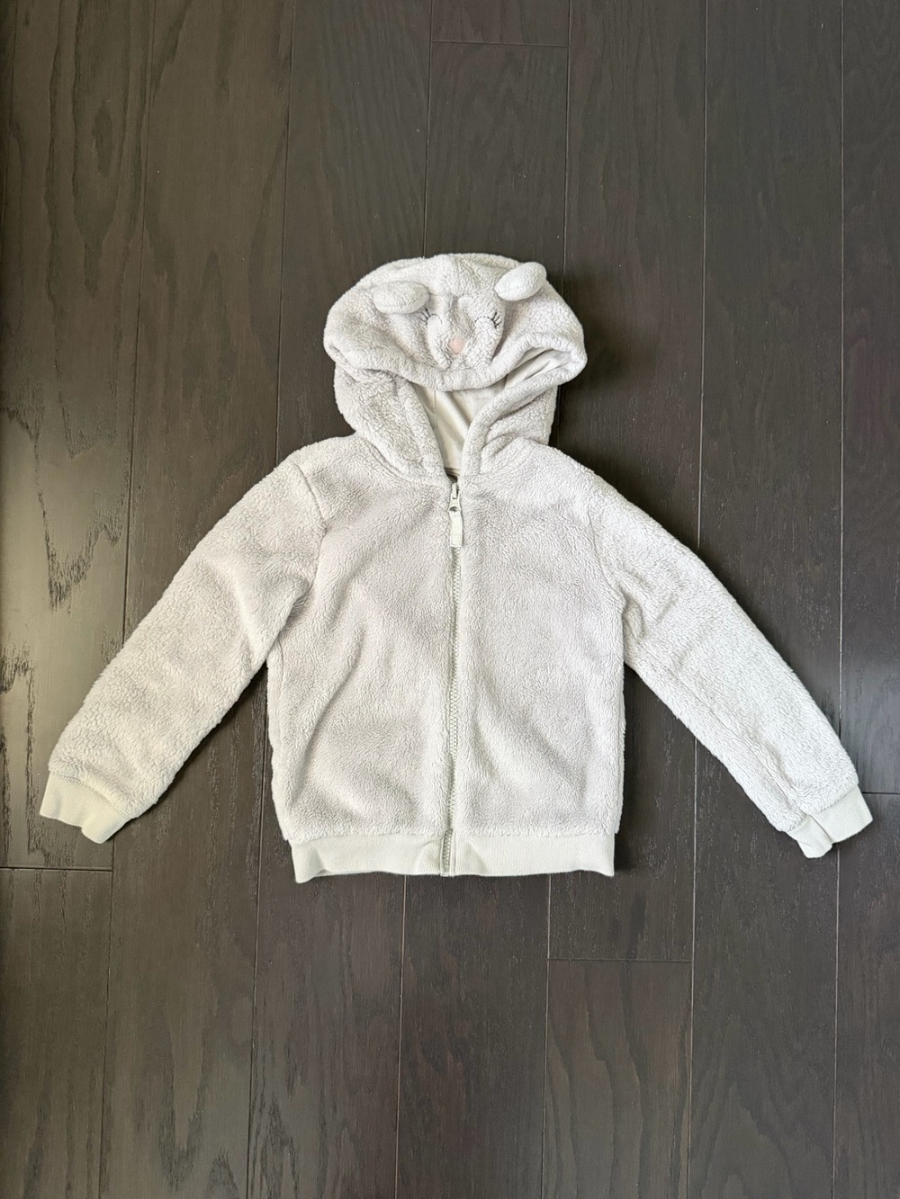 Carter's Plush Hooded Zip Jacket - Light Cream